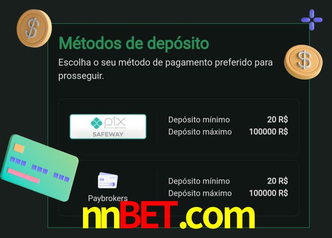 O cassino nnbet.com oferece uma grande variedade de métodos de pagamento